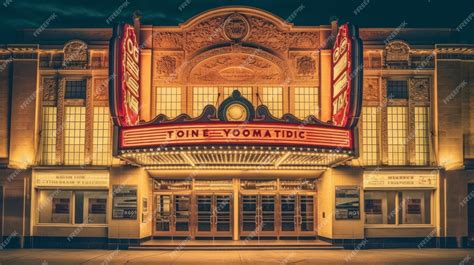Premium AI Image | Retro movie theater a vintagestyle movie theater ...