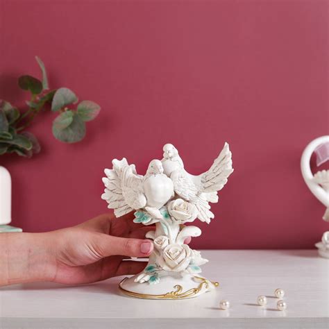Birds Couple Figurine For Home Decor White Online - Premium Decor ...