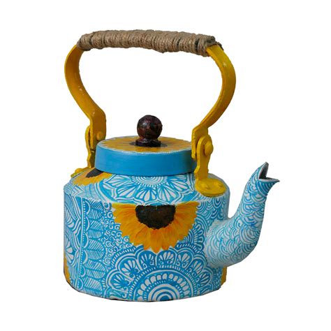 Retro-styled Tea Kettle hand-painted with Pen Mandala by Penkraft