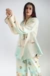 Buy Multi Color Twill Silk Satin Printed Floral Notched Placement ...
