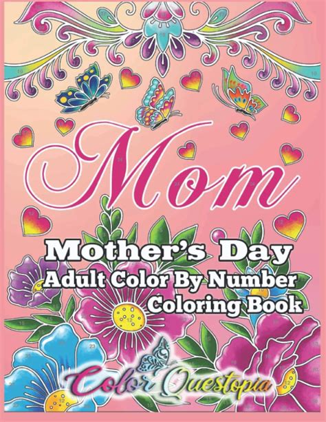 Buy Mother's Day Coloring Book -Mom- Adult Color By Number: 35 Large ...