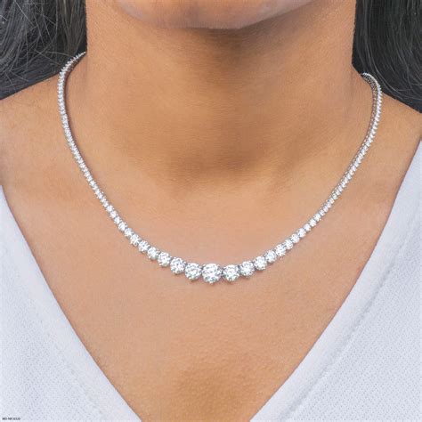Graduation Tannis Diamond Necklace 14K White Gold – Maiora Diamonds