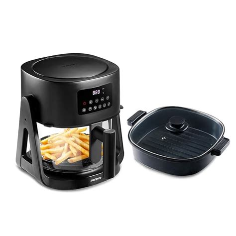 Acerpure Air Fryer | 100% Glass Bowl | 90% Less Oil | 5.5L Air Fryer ...
