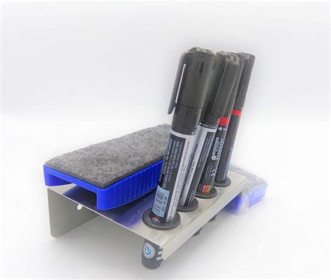 GOLD LEAF 4 Compartments Steel Marker Stand Small (Silver) : Amazon.in ...