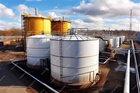 Premium AI Image | aerial view or oil terminal is industrial facility ...