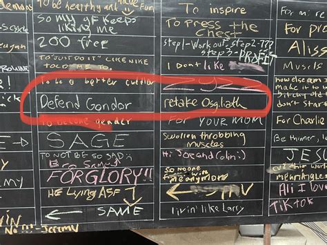 Whoever matched my LOTR reference on the rec center board I want you to know you’re my new best ...