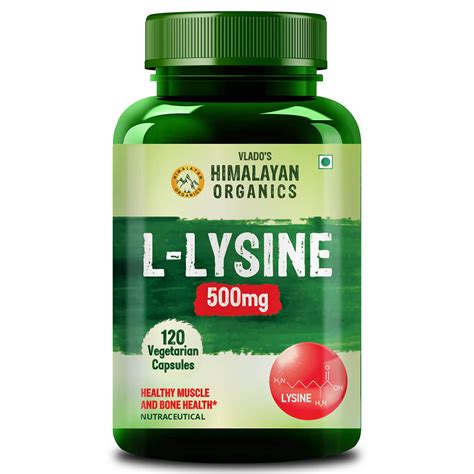 Buy Vlados Himalayan Organics L-Lysine 500mg, 120 Veg Capsules | 19 ...