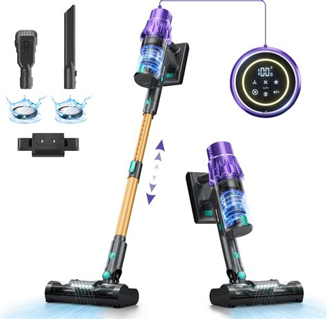 Amazon.com - Cordless Vacuum Cleaner with Self-Standing, LED Screen ...
