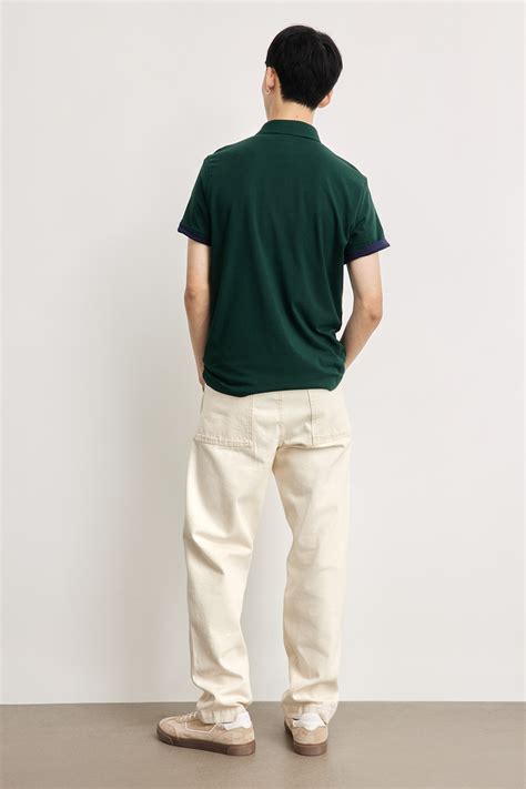 Slim Fit Polo shirt - Forest green - Men | H&M IN