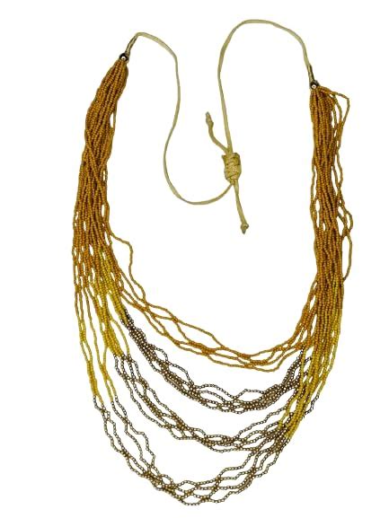 Buy Layered Multi Strand Synthetic Bead Necklace For Women And Girls ...