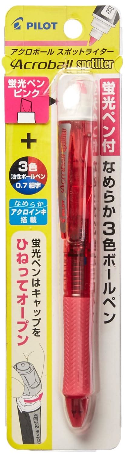Pilot BKAS-60F-CPP 3 color Acro Ballpoint Pen with Highlighter Acroball ...