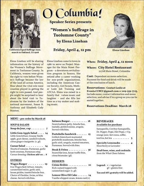 O Columbia! Speaker Series: Womens Suffrage in Tuolumne County with ...