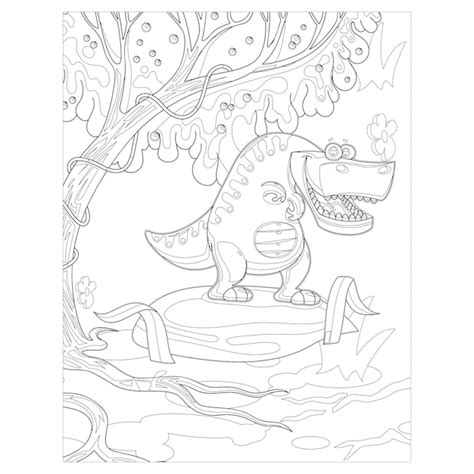 Desenhos de dinossauros para colorir para crianças | Vetor Premium