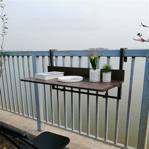 Outdoor Balcony Railing Hanging Folding Table, Computer Table Home Bar ...