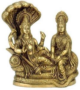 murtify Brass Made Shri Lakshmi Narayan Idol on Anant Nag(Golden) for ...