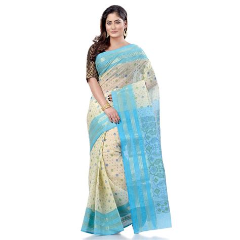 dB DESH BIDESH Women`s Bengal Tant Jamdani Printed Handloom Cotton ...