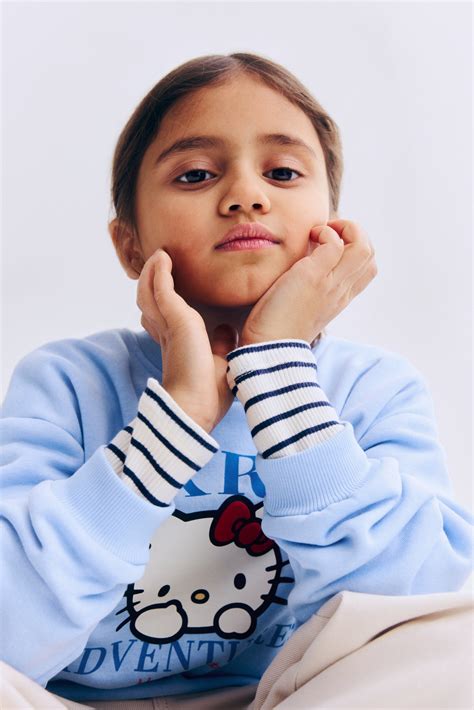 Printed Sweatshirt - Light blue/Hello Kitty - Kids | H&M US