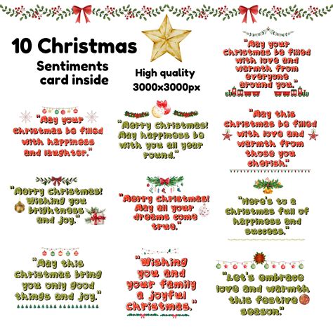 Christmas Card Sentiments 'for the Inside' Digital Stamp Bundle, Clip Art, Word Art Quotes for ...