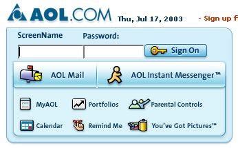 AOL Mail Screen 的图像结果