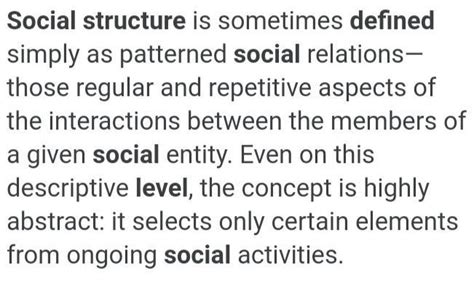 The meaning and levels of social structure - Brainly.in