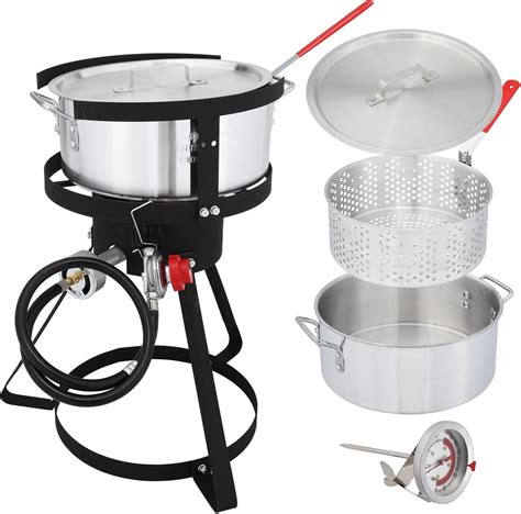 Outvita Propane Deep Fryer with 10QT Basket, Aluminum Fish Fryer Pot ...