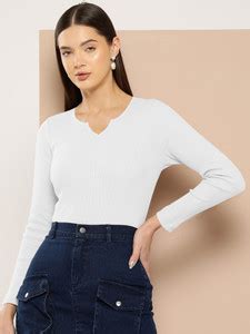 Dream Beauty Fashion Casual Solid Women White Top - Buy Dream Beauty ...