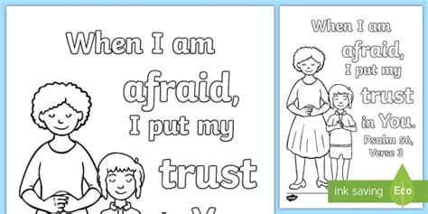 Psalm 56:3 Coloring Page (teacher made) - Twinkl