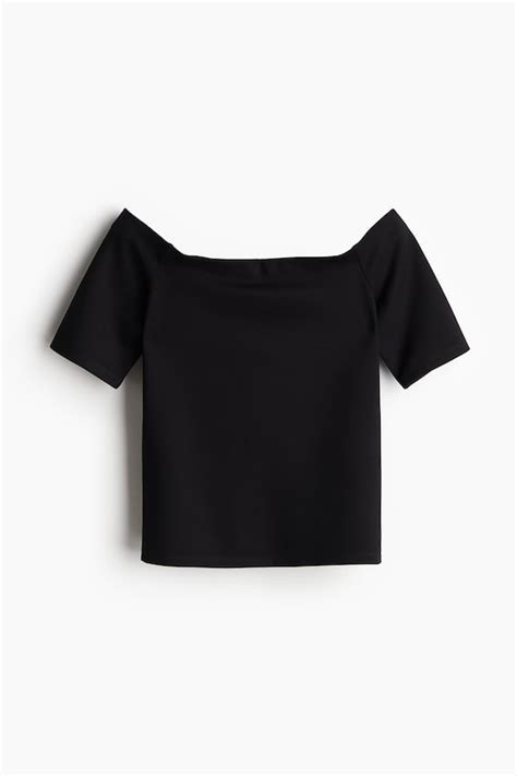 Women's Black Off-the-shoulder top | H&M IN