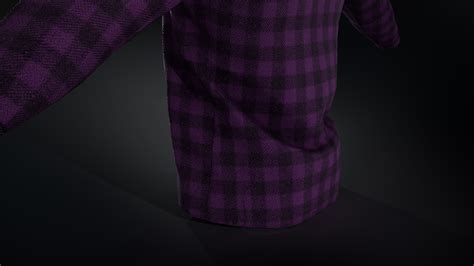 3D model Purple Flannel Shirt VR / AR / low-poly | CGTrader