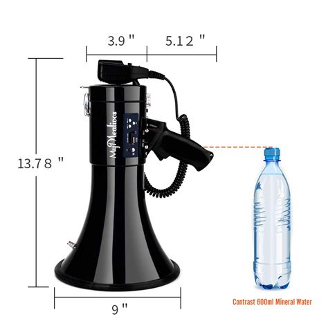 MyMealivos Megaphone with Siren Bullhorn 50 Watt - Bullhorn Speaker ...