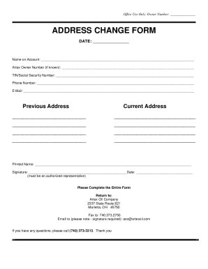 Fillable Online Fill - Free fillable NAME ADDRESS CHANGE FORM PDF form ...
