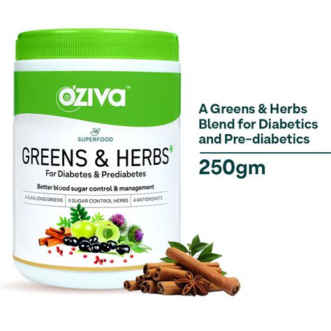 Buy OZiva Superfood Greens & Herbs for Diabetes & Prediabetes - Sugar ...