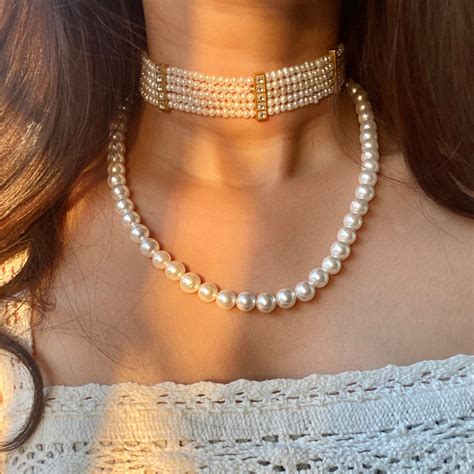 Ruha Pearl Choker in Gold Plated Silver | Polki Elegance