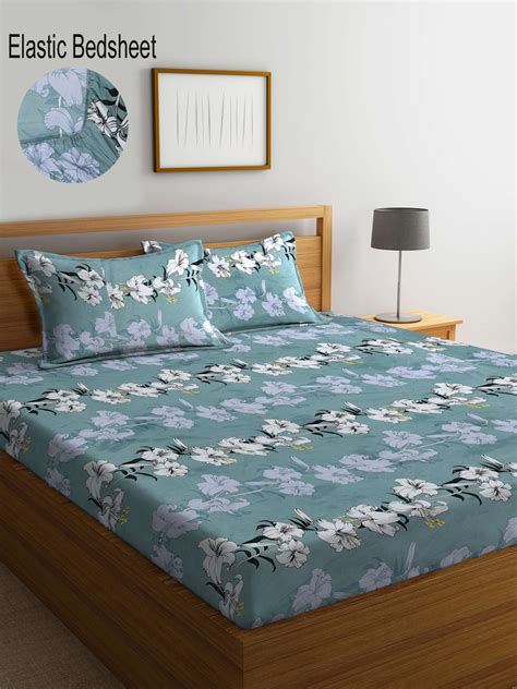 Klotthe Multi Floral 300 TC Cotton Blend Elasticated Super King Double ...
