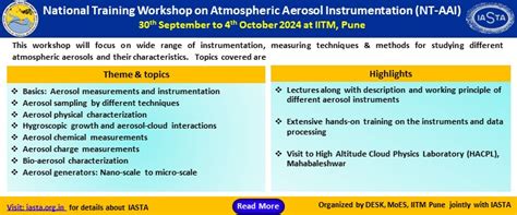 National Training Workshop on Atmospheric Aerosol Instrumentation (NT ...