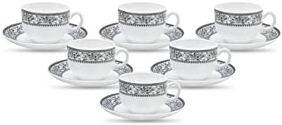 LaOpala Diva, Sovrana Collection, Opal Glass Cup & Saucer Set 12 pcs ...