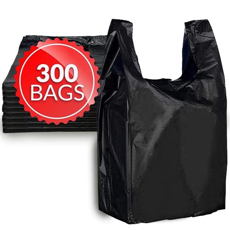 Cozymood 300 Count Bags Plastic Bags, Black Grocery Bags with Handles ...