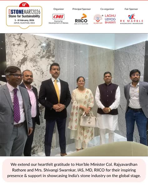 Hon'ble Minister Col. Rajyavardhan Rathore inaugurates India Stonemart ...