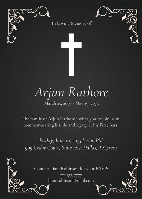 Sample Funeral Invitation Espanol