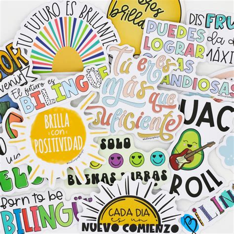 Spanish Vinyl Stickers | Bilingual Stickers | Teacher | Spanish Class ...
