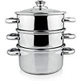 Steel 2 Tier Steamer Set with Lid, Pasta , Vegetable Steamer, Momo ...