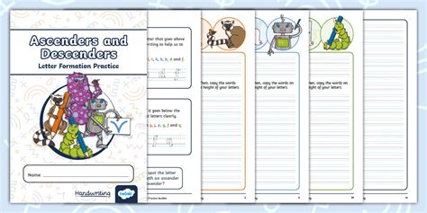 Ascenders and Descenders Letter Formation Practice Booklet