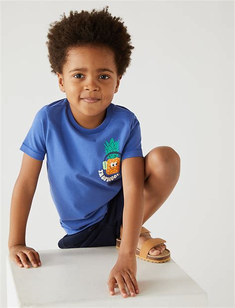 Buy Pure Cotton Pineapple T-Shirt at Marks & Spencer