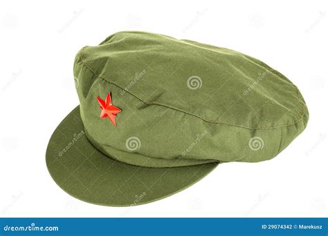 Chinese red star cap stock photo. Image of icon, green - 29074342