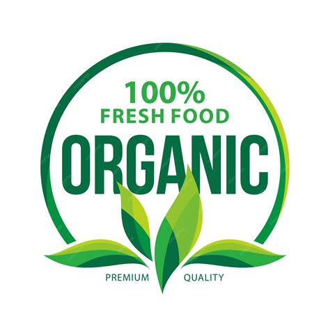 Premium Vector | 100 percent fresh organic food logo design. with illustration of fresh abstract ...