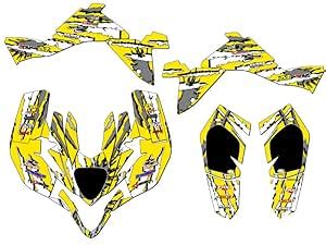 Senge Graphics 2009-2012 SUZUKI LTZ 400, Shredder Yellow Graphics Kit ...