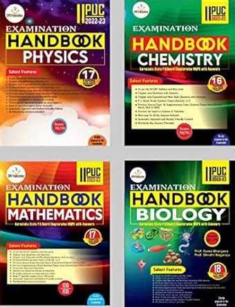 SPR 2nd PUC Handbook -PHYSICS. CHEMISTRY.MATHEMATICS.BIOLOGY -Set Of 4 ...