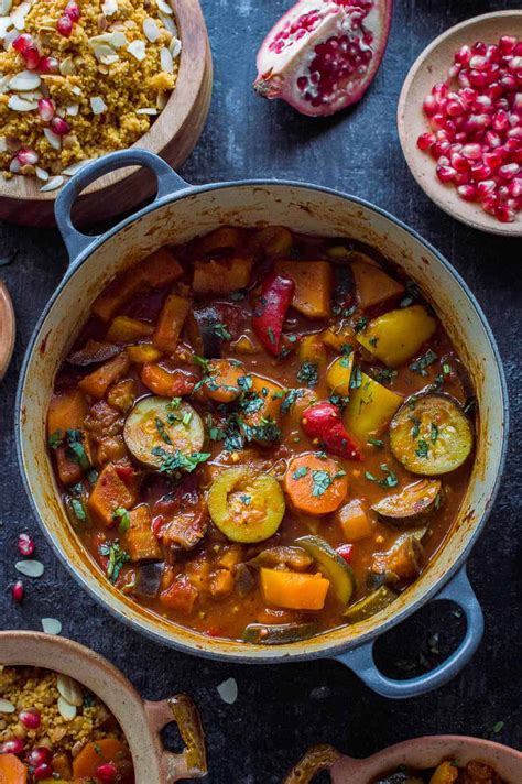 Vegetable Tagine With Almond And Chickpea Couscous - Domestic Gothess
