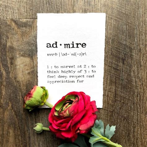 Admire definition print in typewriter font on 5x7 or 8x10 | Etsy