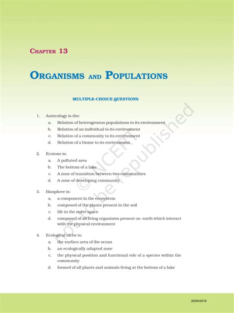 NCERT Exemplar Class 12 Biology Chapter 13 - eSaral